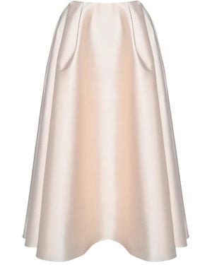 ANOUKI Falda Midi Acampanada - Blanco