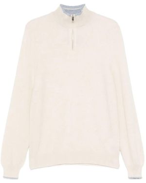 Fedeli Sweatshirt Mit Reißverschluss - Weiß