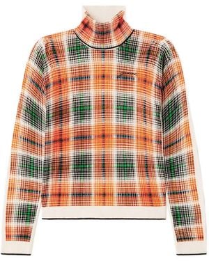 Ganni Karierter Rollkragenpullover - Orange
