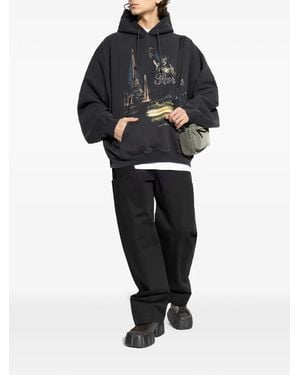 Vetements Graphic-Print Hoodie - Black