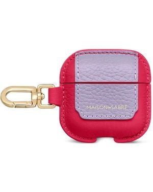 Maison De Sabre Leather Airpods 4 Keyring Case - Pink