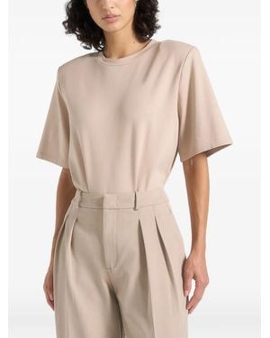 Manière De Voir Bs002 Wide-Shoulder Bodysuit T-Shirt - Natural