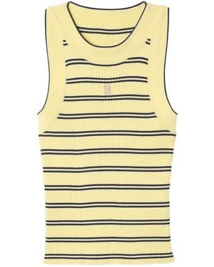 Sandro Ribbed Striped Top - Yellow