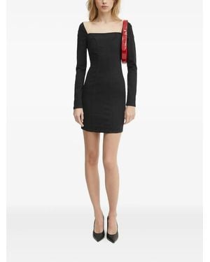 Guess Square-Neck Denim Dress - Black