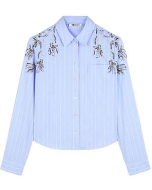 Ports 1961 Striped Embellished Shirt - Blue