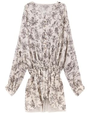 Golden Goose Floral Print Dress - White