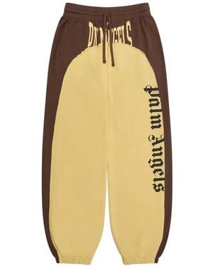 Palm Angels Logo-Print Colour-Block Track Pants - Natural