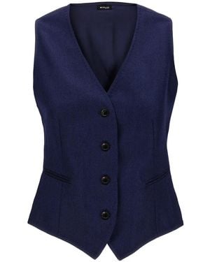 Kiton Silk Cashmere Vest - Blue