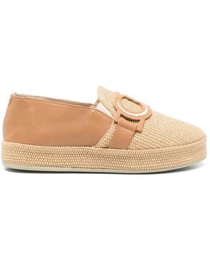Casadei Embroidered Espadrilles - Natural