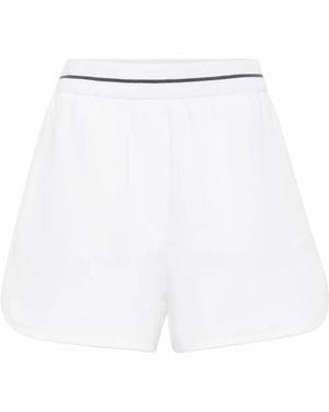 Brunello Cucinelli Stripe-Detail Relaxed-Fit Shorts - White