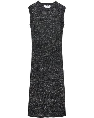 MSGM Long Knitted Dress - Black