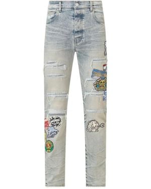 Amiri Vaqueros Slim Patch Repair Station - Azul