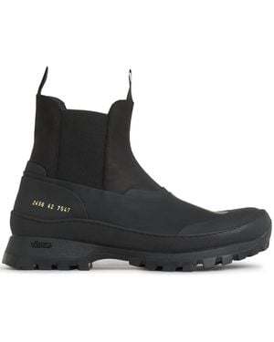 Common Projects Leren Enkellaarzen - Zwart