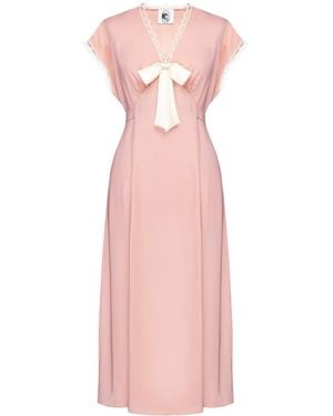 Sleeper Satin-Midikleid Mit Schleifendetail - Pink