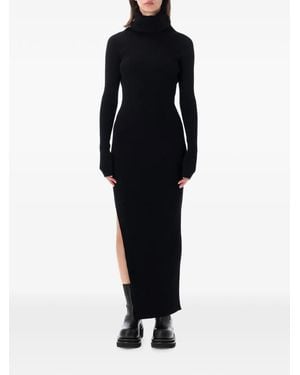 Rick Owens Ribbed-Knit Roll-Neck Dress - Black