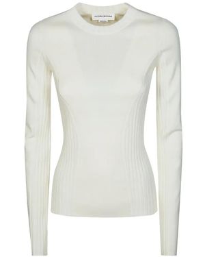 Victoria Beckham Long-Sleeve Ribbed T-Shirt - White