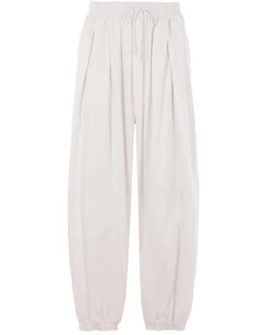 Hed Mayner Elasticated-Cuff Pleated Pants - White
