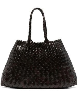Dragon Diffusion Small Santa Croce Woven Leather Tote Bag - Black
