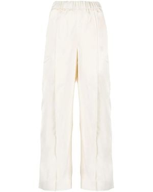 Jil Sander Elasticated-Waist Wide-Leg Trousers - White