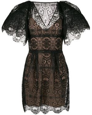 Alberta Ferretti Short Lace Dress - Black
