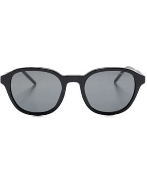 Emporio Armani Logo-Plaque Sunglasses - Grey