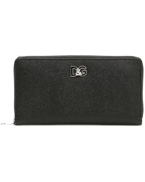 Dolce & Gabbana Logo Zip Around Wallet - Black