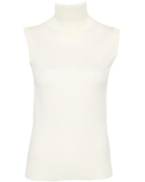 Sportmax Sleeveless Roll-Neck Jumper - White