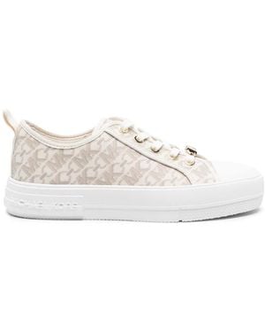 MICHAEL Michael Kors Monogram-Print Round-Toe Sneakers - White
