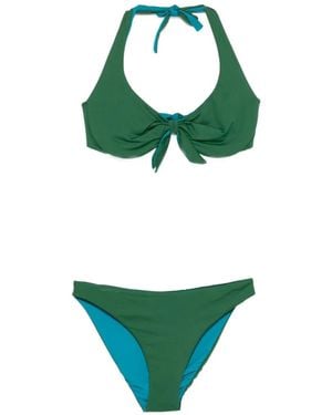 Fisico Knotted-Detail Halterneck Bikini - Green