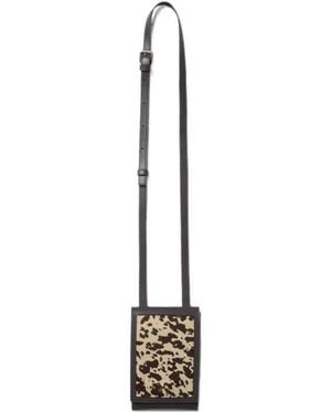 Peserico Animal-Print Calf Leather Foldover Crossbody Mini Bag - White