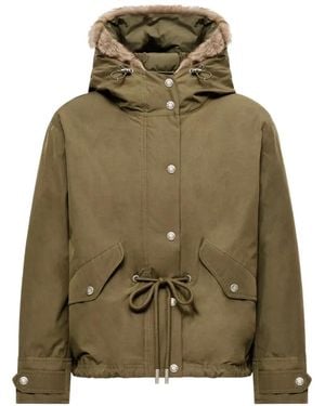Moncler Effraie 3-In- Shearling Trimmed Down Parka - Green
