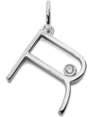 Monica Vinader Solitaire Initial Diamond Pendant - Metallic