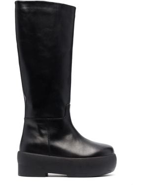 Gia Borghini Kniehohe Plateau-Stiefel - Schwarz