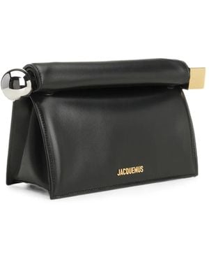 Jacquemus The Rond Carré Leather Clutch Bag - Black