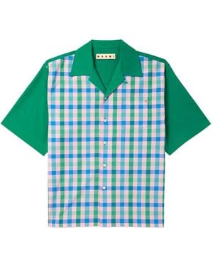 Marni Gingham-Pattern Shirt - Green