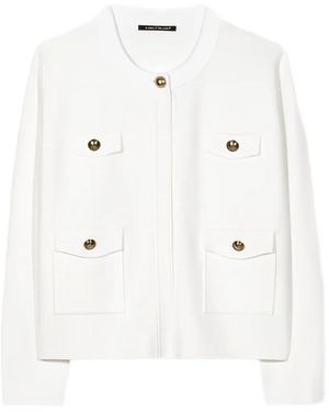 Luisa Cerano Pocket-Details Knit Blouson - White