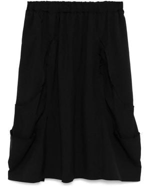 COMME DES GARÇON BLACK Rock Mit Ungesäumten Kanten - Schwarz