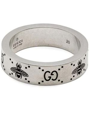 Gucci GG ビー エングレーブ リング - ホワイト