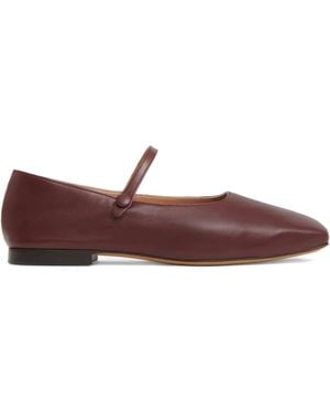 Mansur Gavriel Square-Toe Ballerina Shoes - Brown