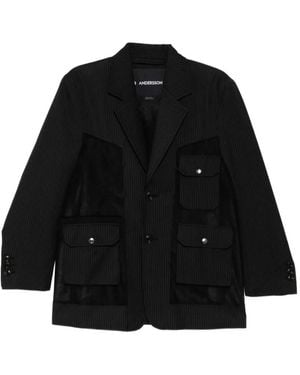 ANDERSSON BELL Pinstripe Patch Pocket Jacket - Black