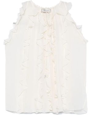 Blumarine Bluse Mit Rüschen - Weiß