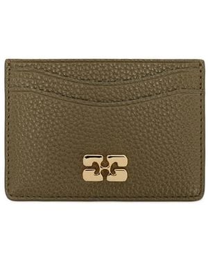 Ganni Bou Logo-Plaque Cardholder - Green