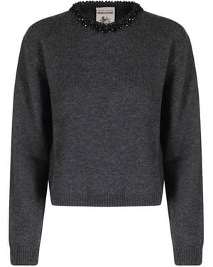 Semicouture Bead-Embellished Sweater - Black