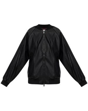 adidas Pleather Sst Oversized Track Top - Black