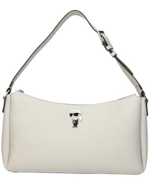 KARL LAGERFELD Leather Shoulder Bag - Natural