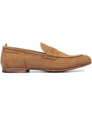 Officine Creative Penny-Suede Loafers - Brown