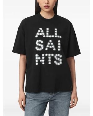 AllSaints Logo-Print Cotton T-Shirt - Black