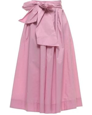 Akep Bow-Detail Midi Skirt - Pink