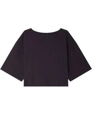 Soeur Davina Cropped T-Shirt - Blue