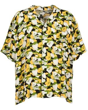 Emotionally Unavailable X Bape Camo-Print Logo-Print Shirt - Yellow